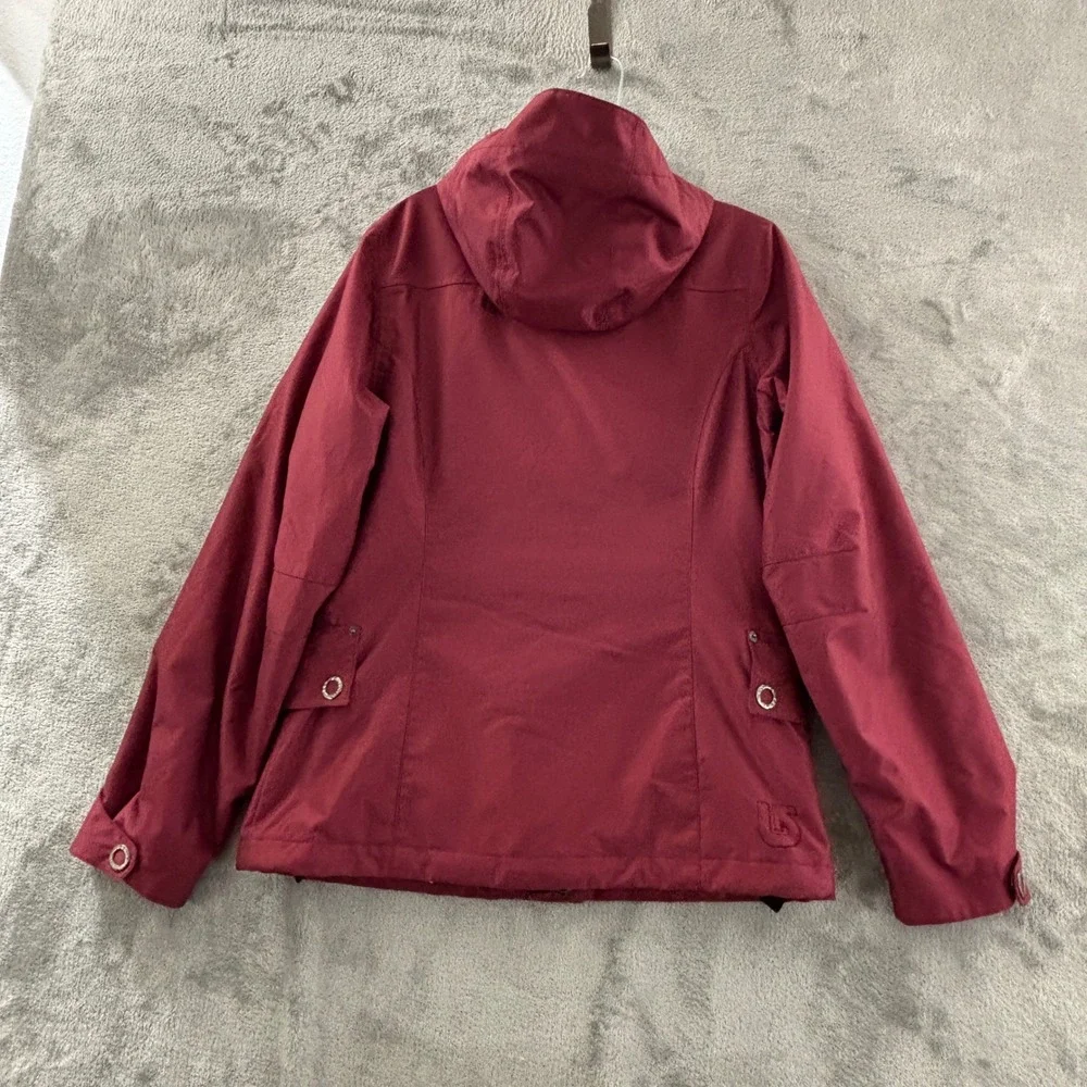 Burton Recruit Dryride Snowboard Jacket Womens M Maroon Red‎ Zip Hooded Pockets